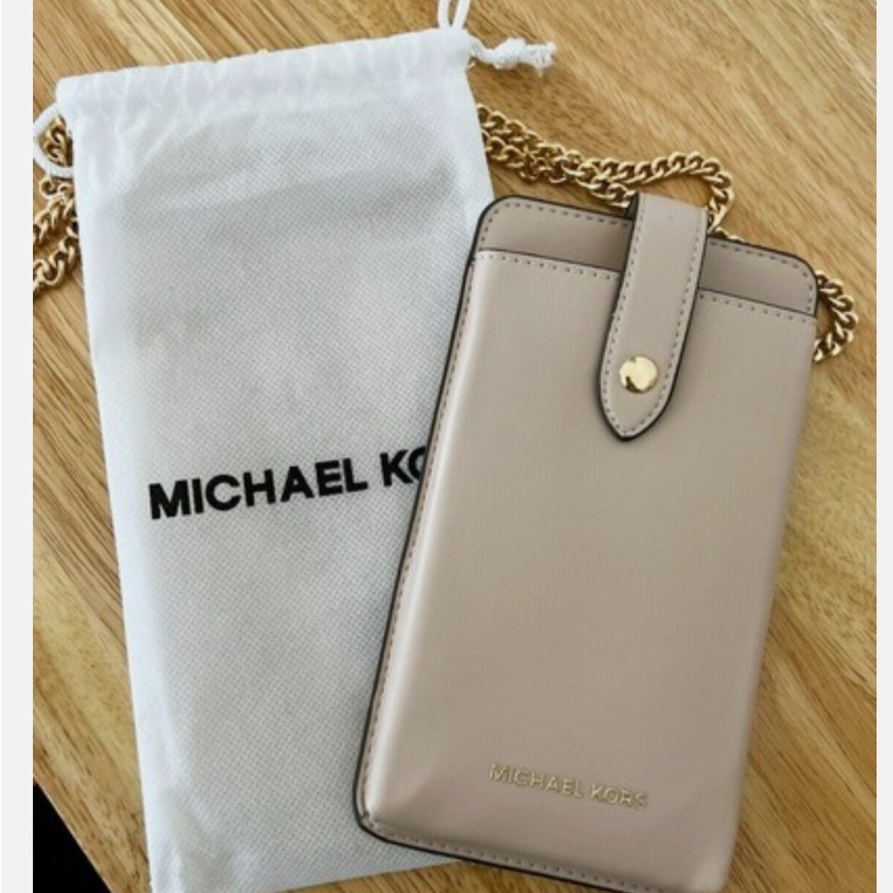 Michael Kors Taupe Crossbody with Gold Accents
